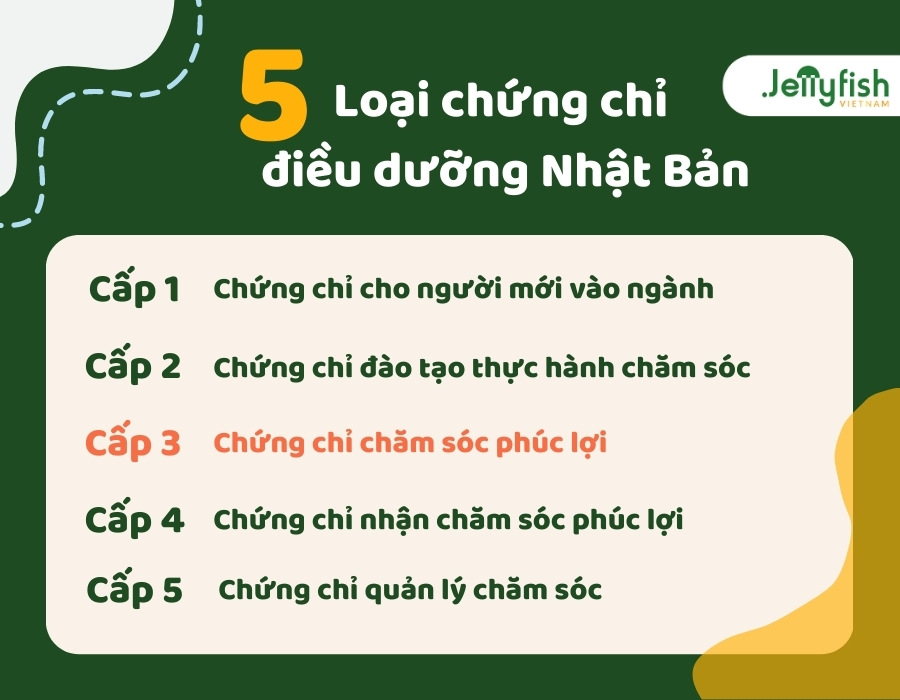 5 loại chứng chỉ điều dưỡng Nhật Bản