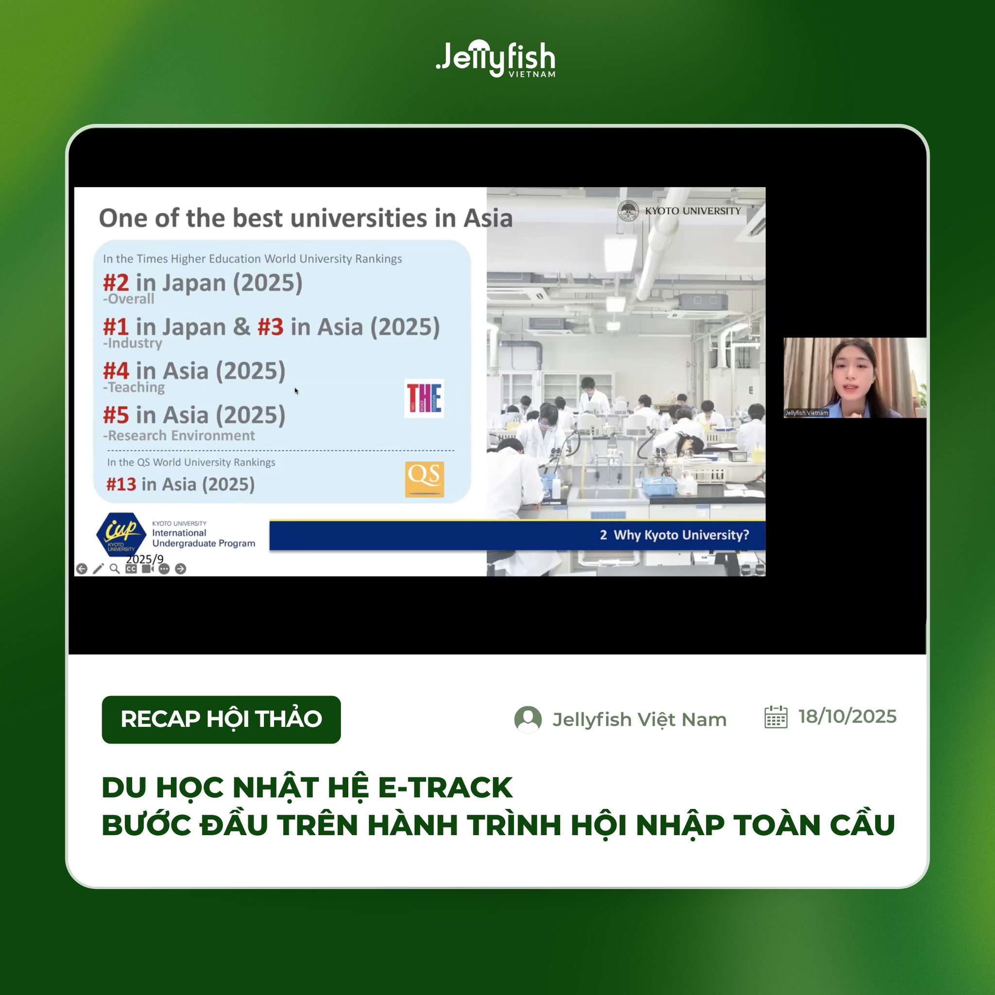Recap hội thảo Jellyfish: Du học Nhật hệ E-track - Bước đầu trên hành trình hội nhập toàn cầu