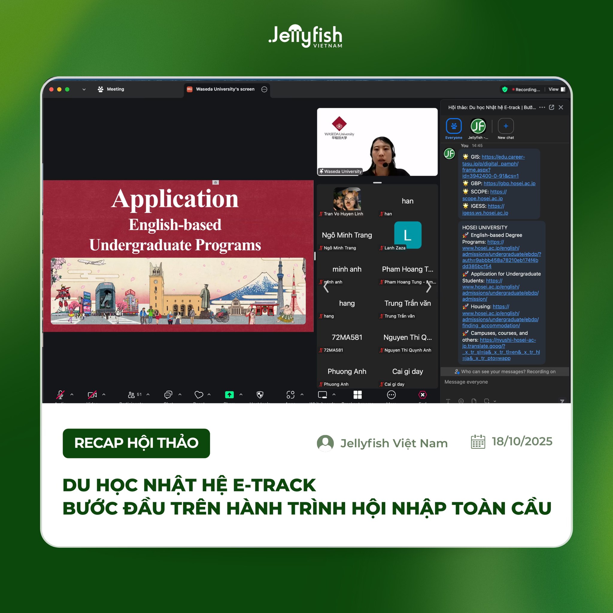 Recap hội thảo Jellyfish: Du học Nhật hệ E-track - Bước đầu trên hành trình hội nhập toàn cầu