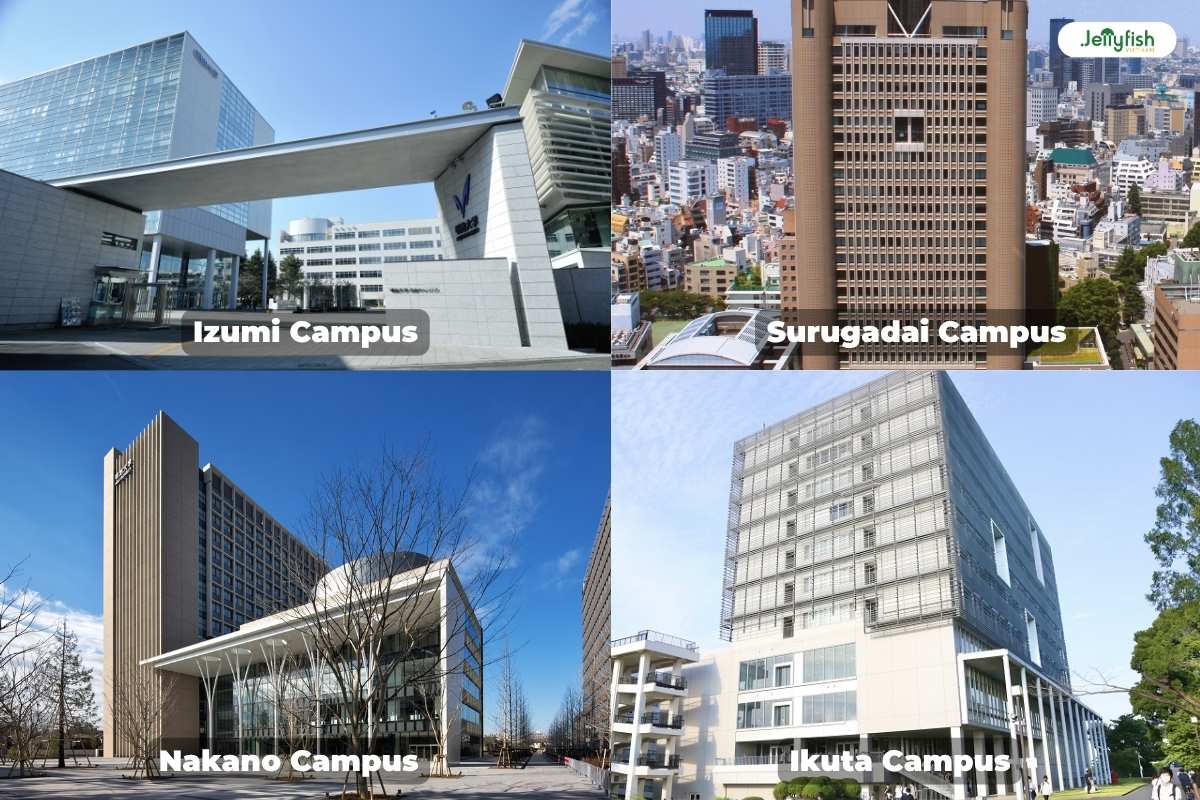 Các campus của trường đại học Meiji Các campus của trường đại học Meiji