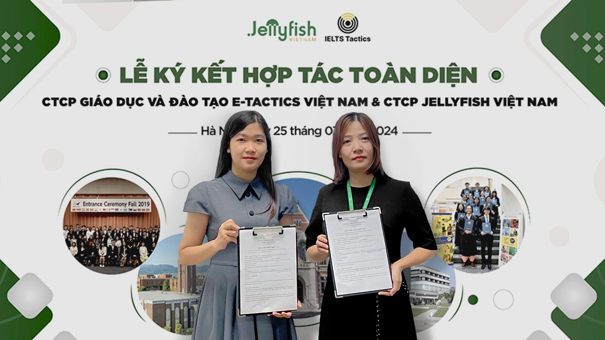 Lễ ký kết hợp tác giữa Jellyfishh Việt Nam và trung tâm IELTS Tactics