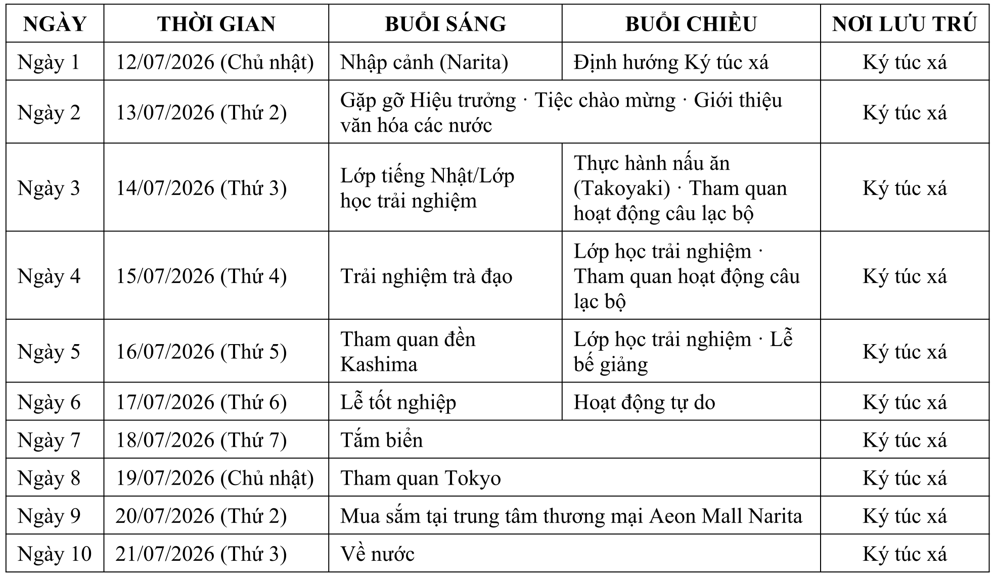 Jellyfish | Lịch trình Japan Summer Camp 2026 cùng THPT Kashima