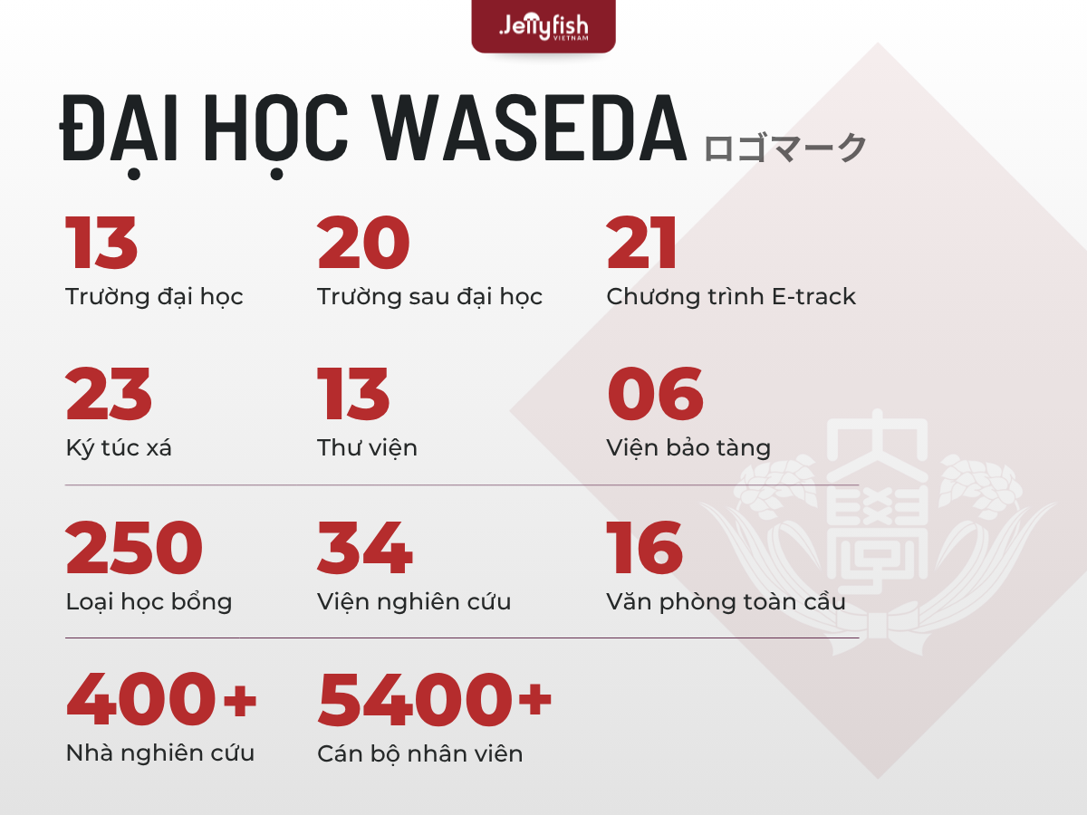 Số liệu Đại học Waseda cập nhật đến năm 2025