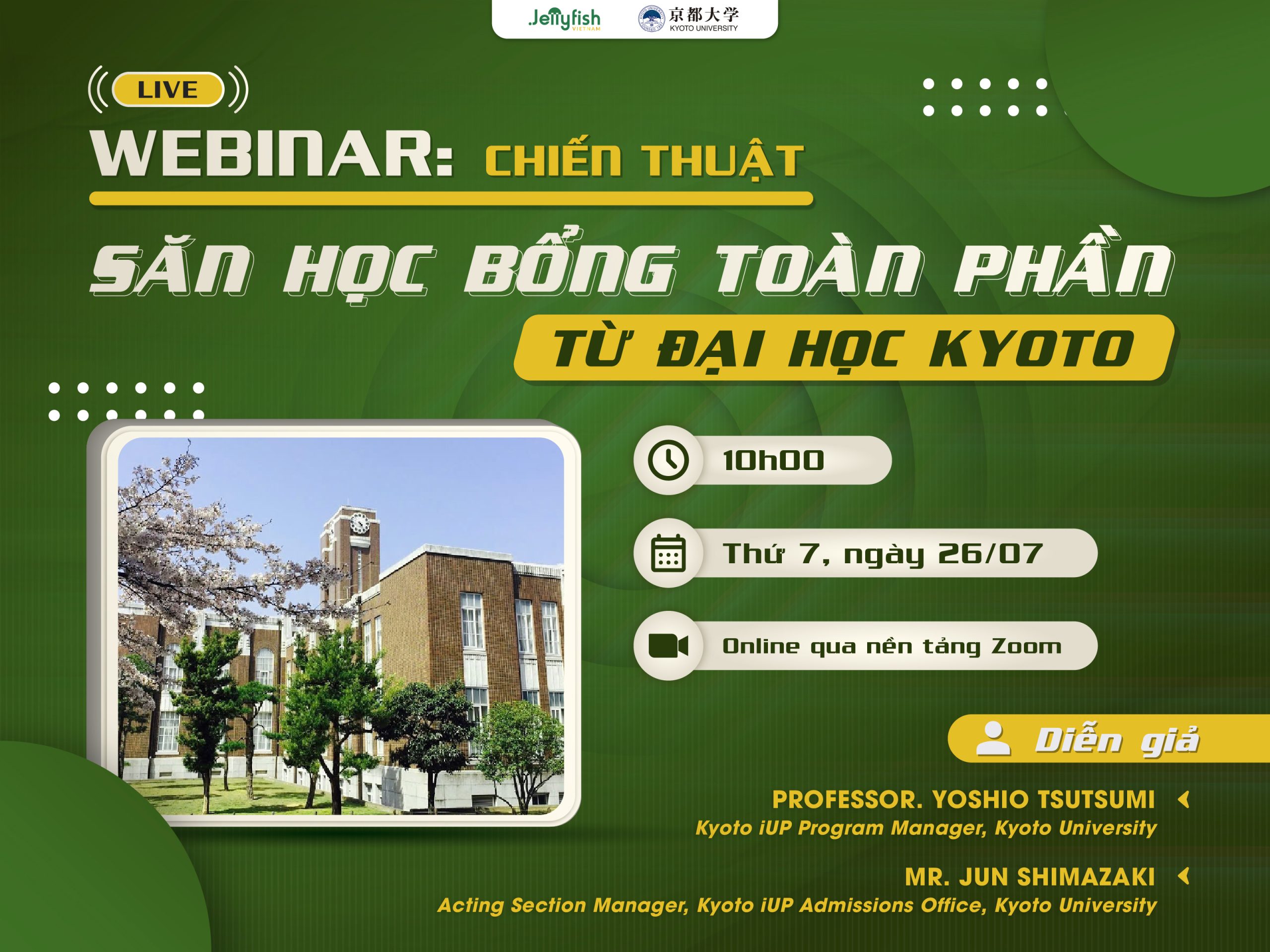Webinar: Chiến thuật săn học bổng toàn phần cùng đại học Kyoto