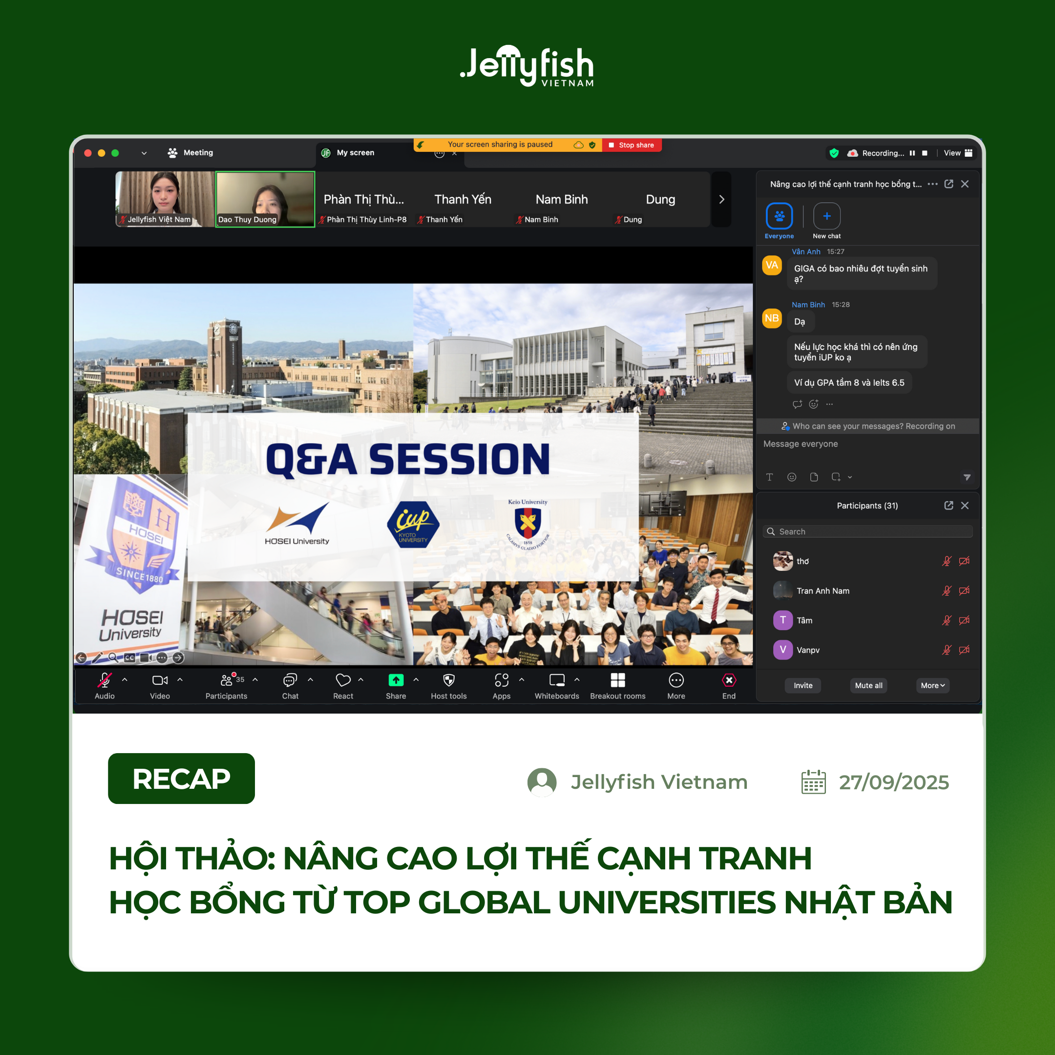 Recap hội thảo: Nâng cao lợi thế cạnh tranh học bổng từ TOP Global Universities Nhật Bản