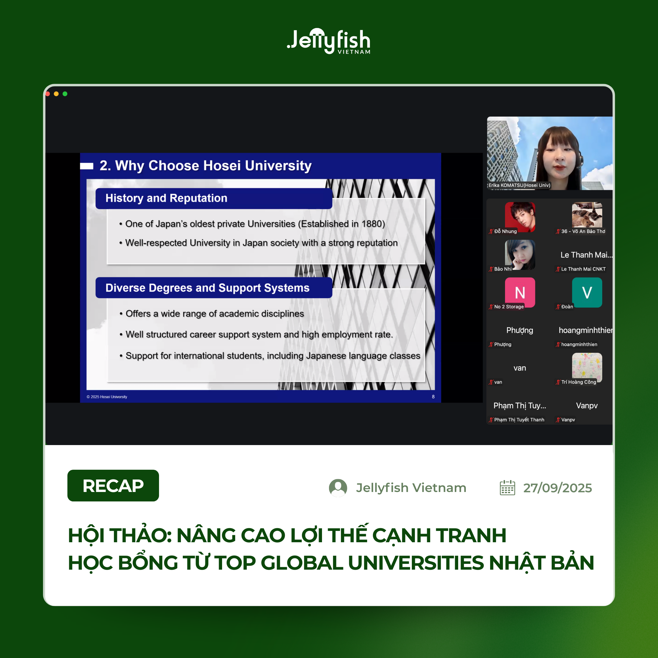 Recap hội thảo: Nâng cao lợi thế cạnh tranh học bổng từ TOP Global Universities Nhật Bản